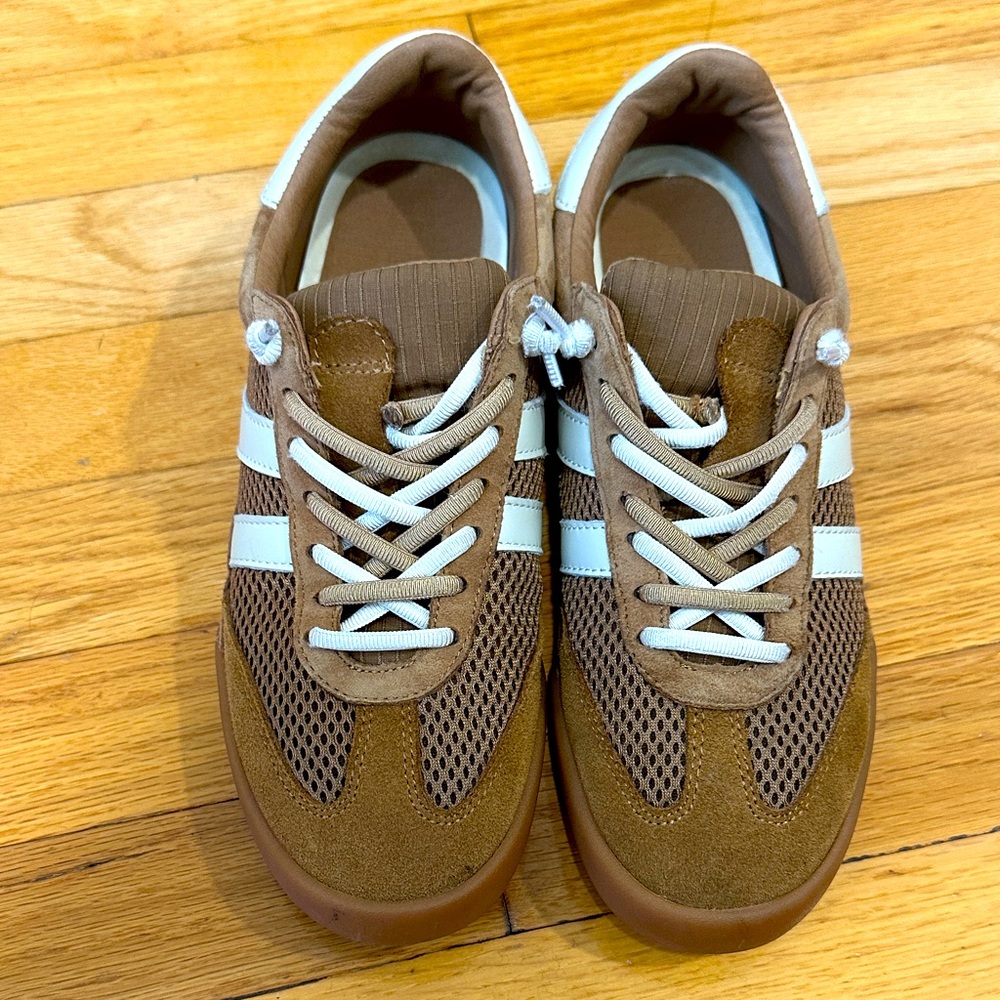 Brown and White womans Casual Sneakers